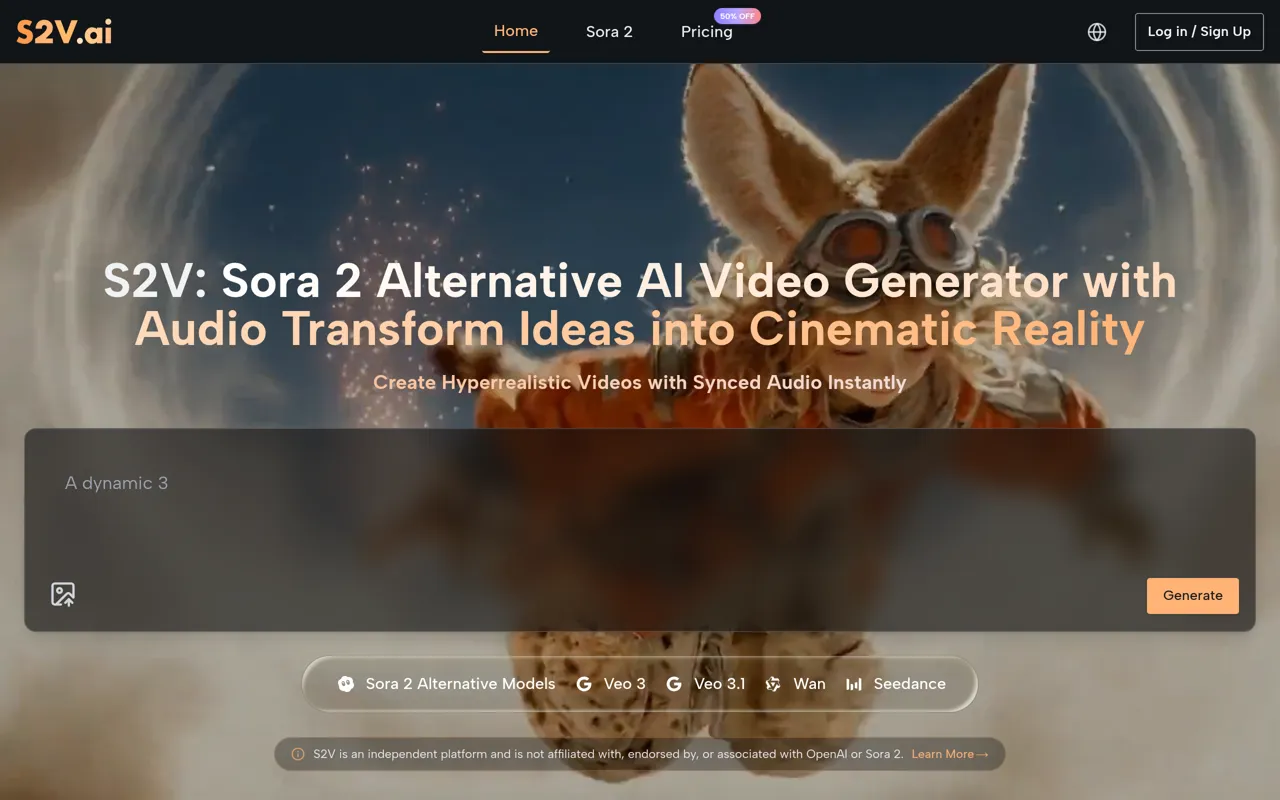 Screenshot of S2V