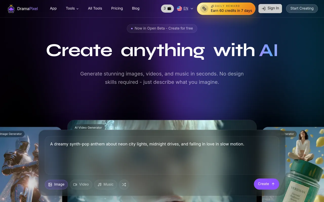 Screenshot of DramaPixel
