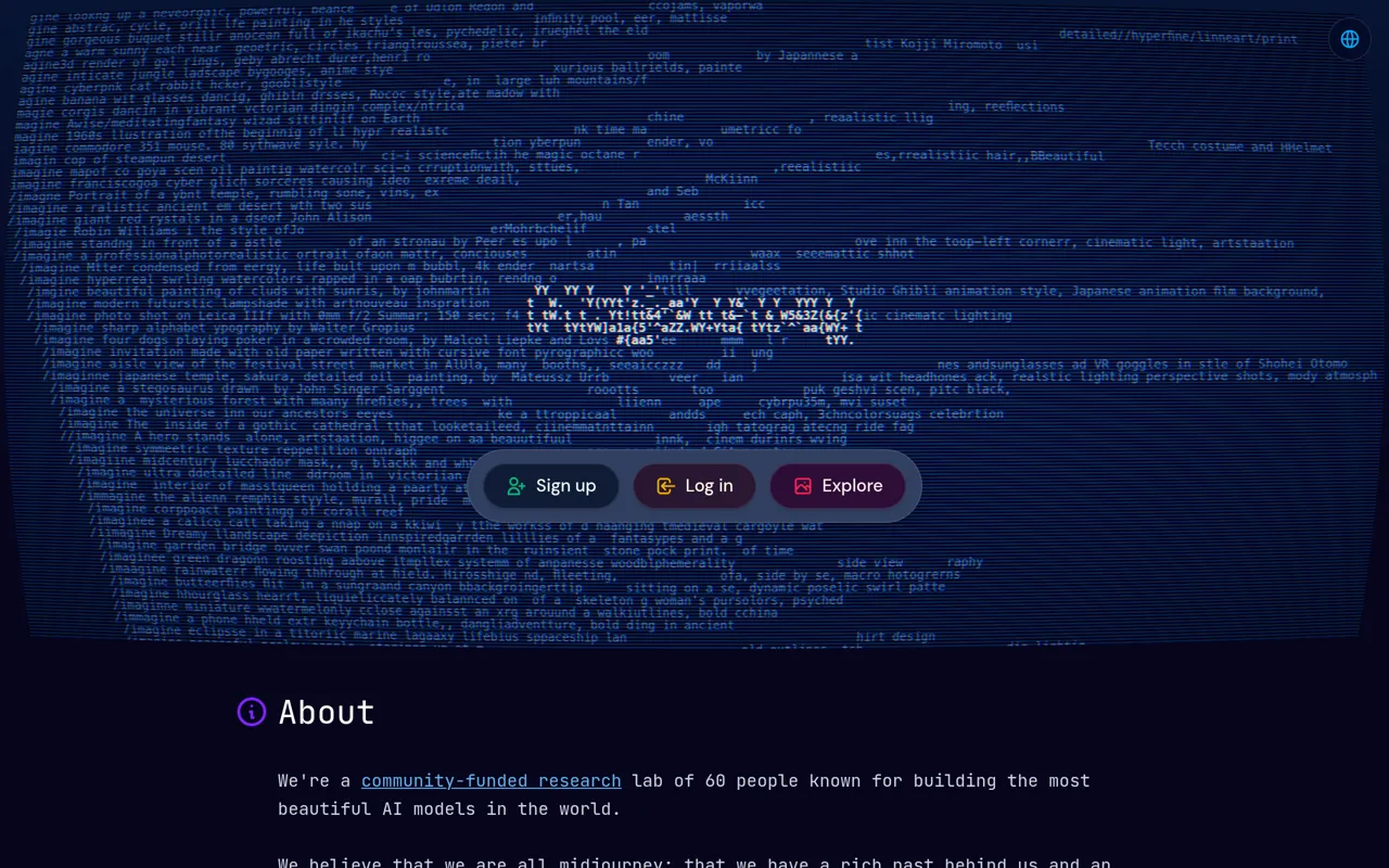 Screenshot of Midjourney