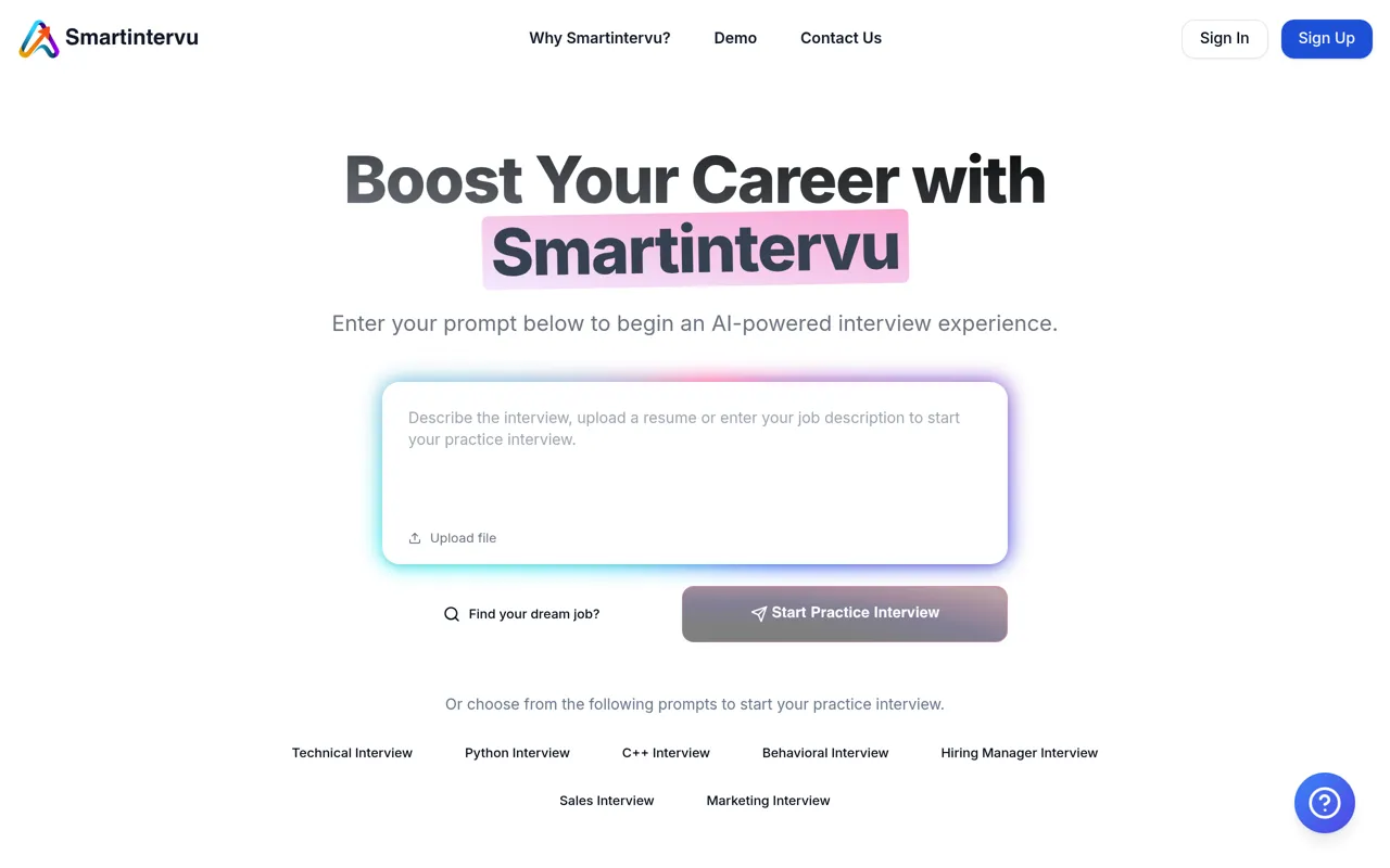 Screenshot of SmartIntervu