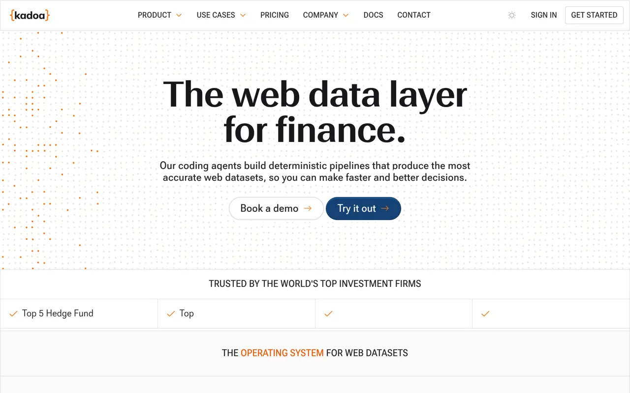 Screenshot of Kadoa