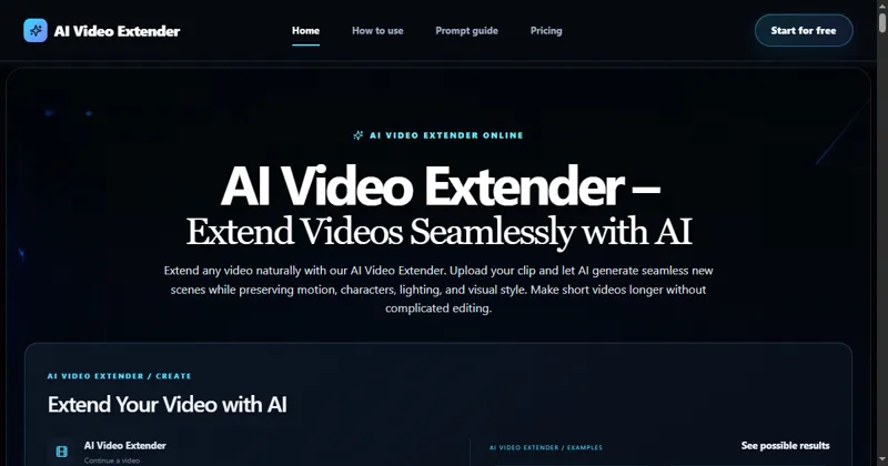 Screenshot of AI Video Extender