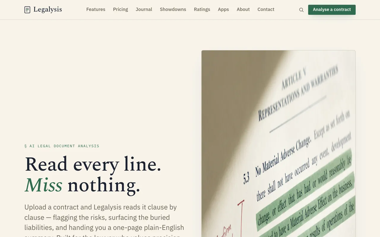 Screenshot of Legalysis