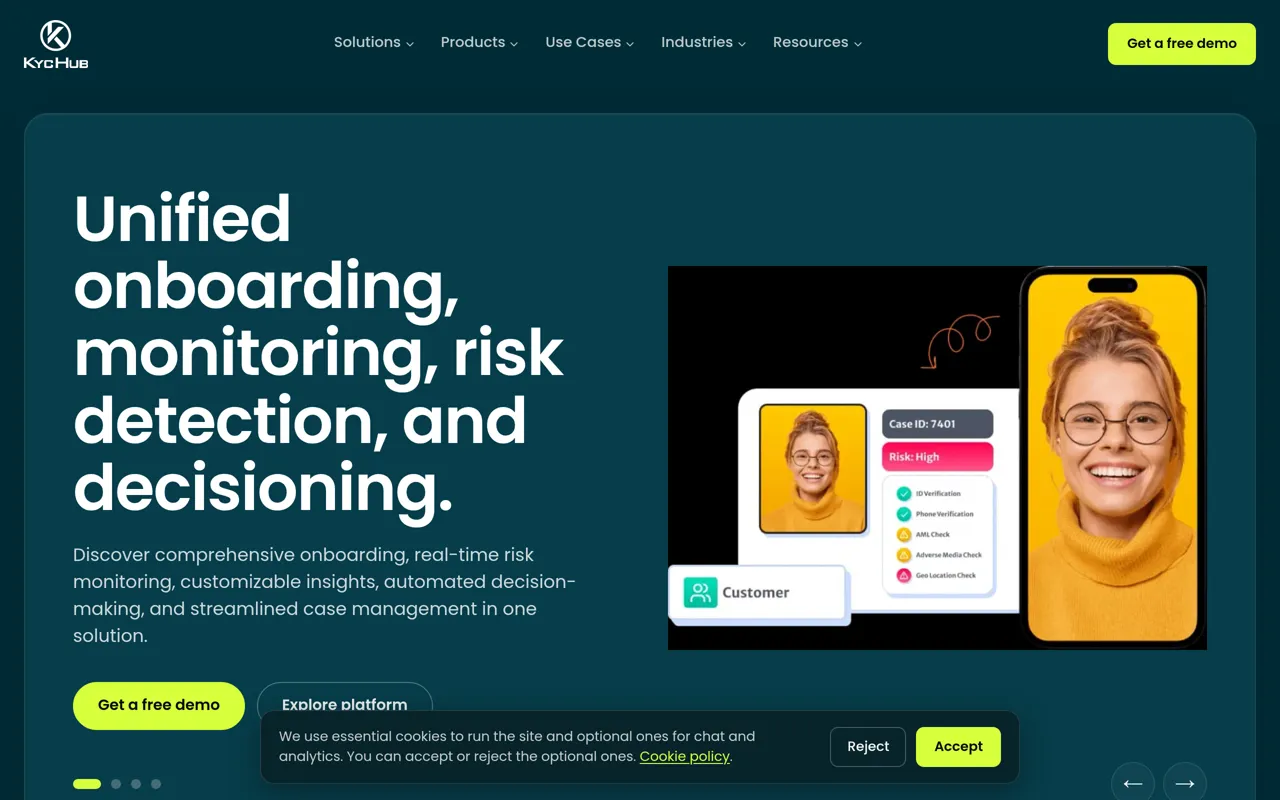 Screenshot of KYC Hub