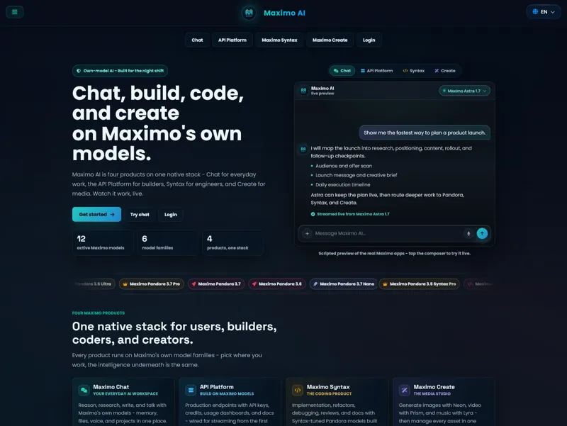 Screenshot of Maximo AI