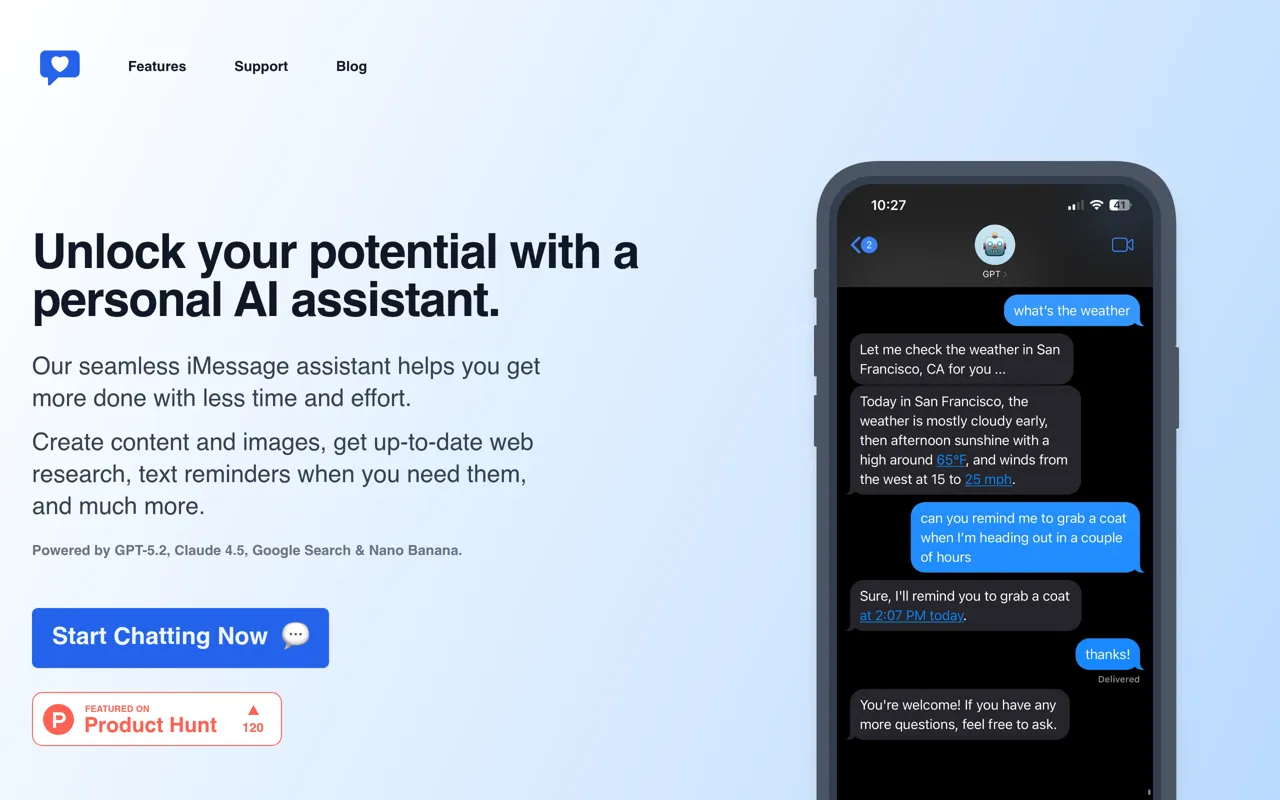 Screenshot of iChatWithGPT