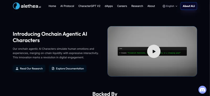 Screenshot of Alethea AI