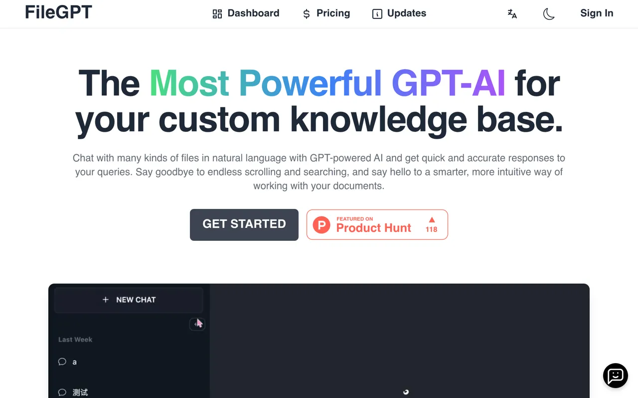 Screenshot of FileGPT