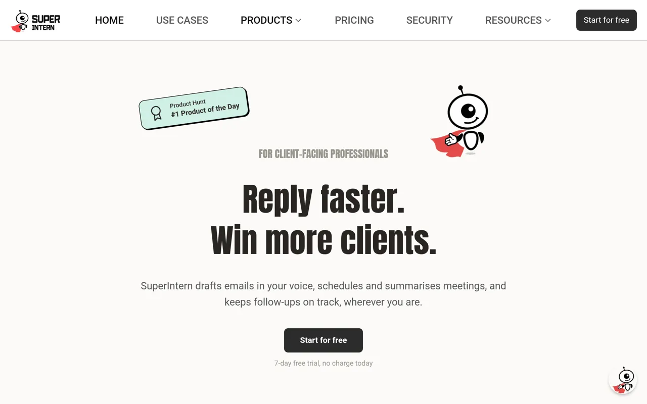 Screenshot of SuperIntern