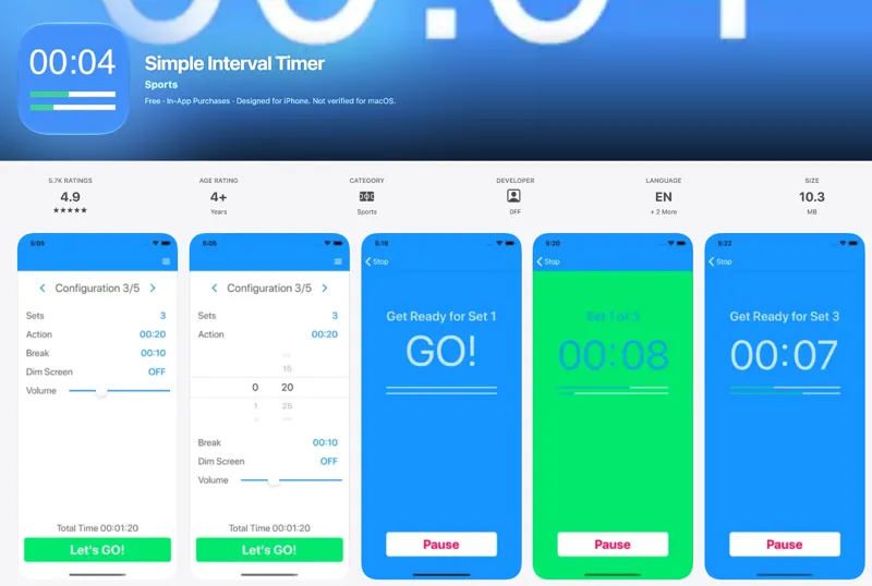 Screenshot of Simple Interval Timer