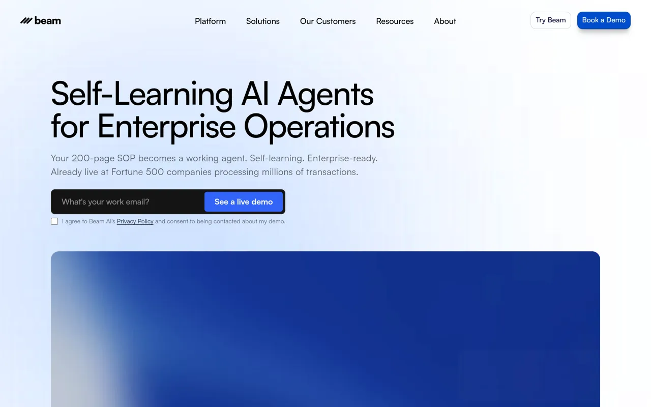 Screenshot of Beam AI
