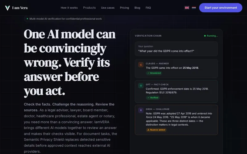 Screenshot of IamVERA