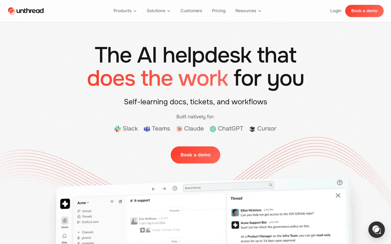 Screenshot of Unthread