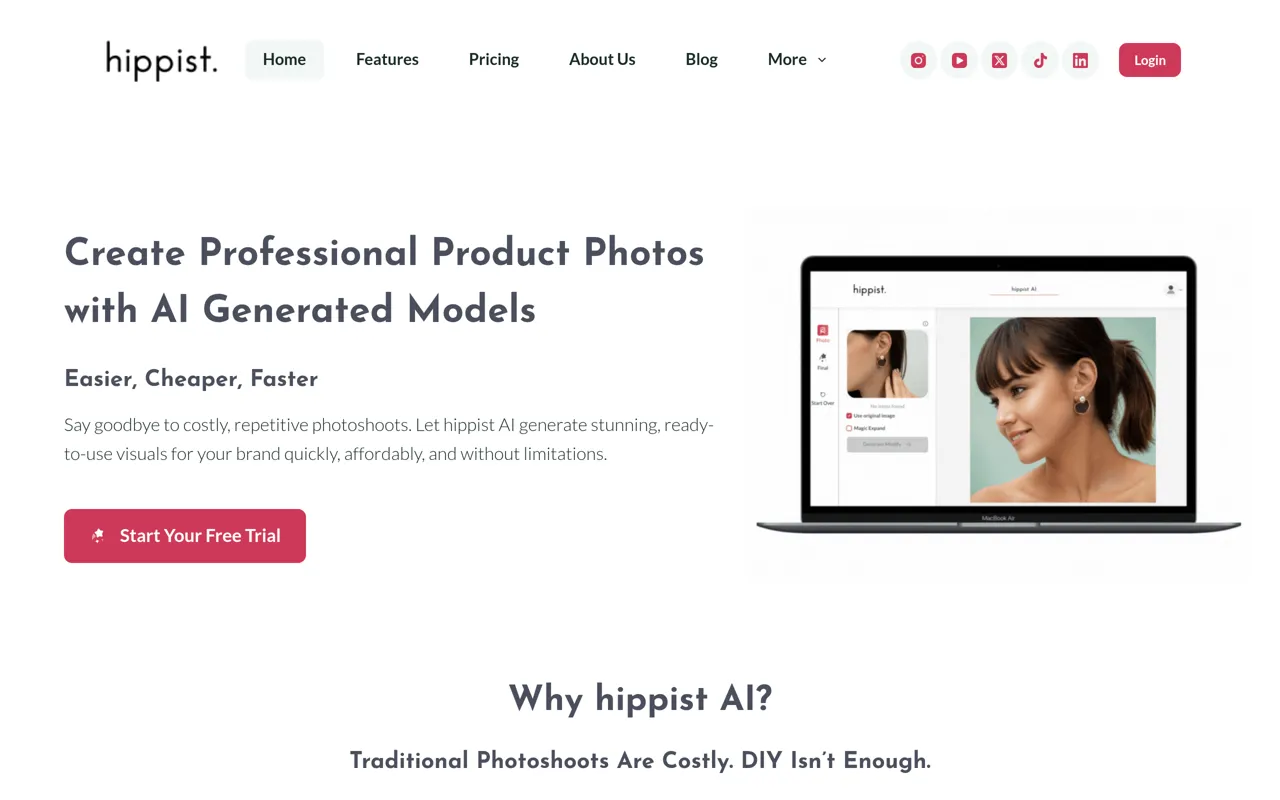 Screenshot of hippist AI