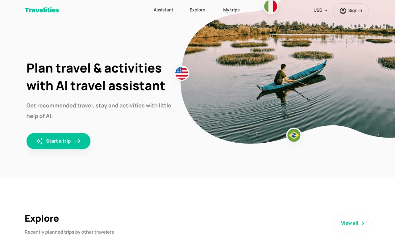 Screenshot of Travelities