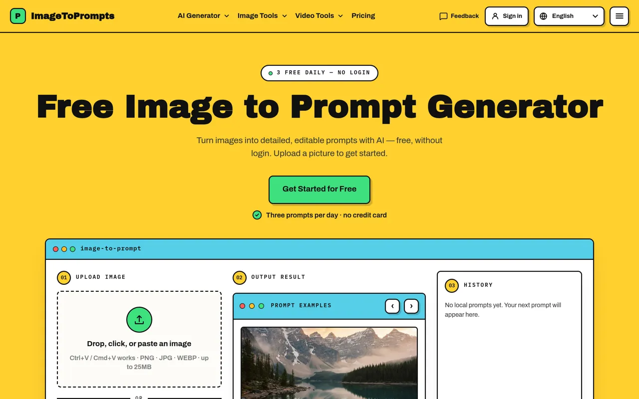 Screenshot of ImageToPrompts