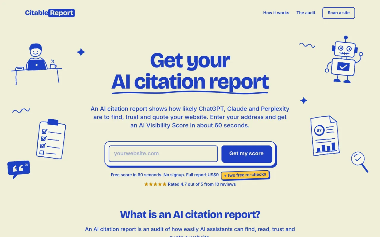 Screenshot of CitableReport