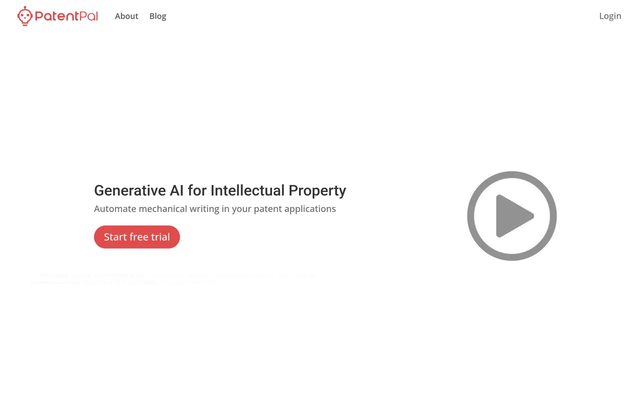 Screenshot of PatentPal
