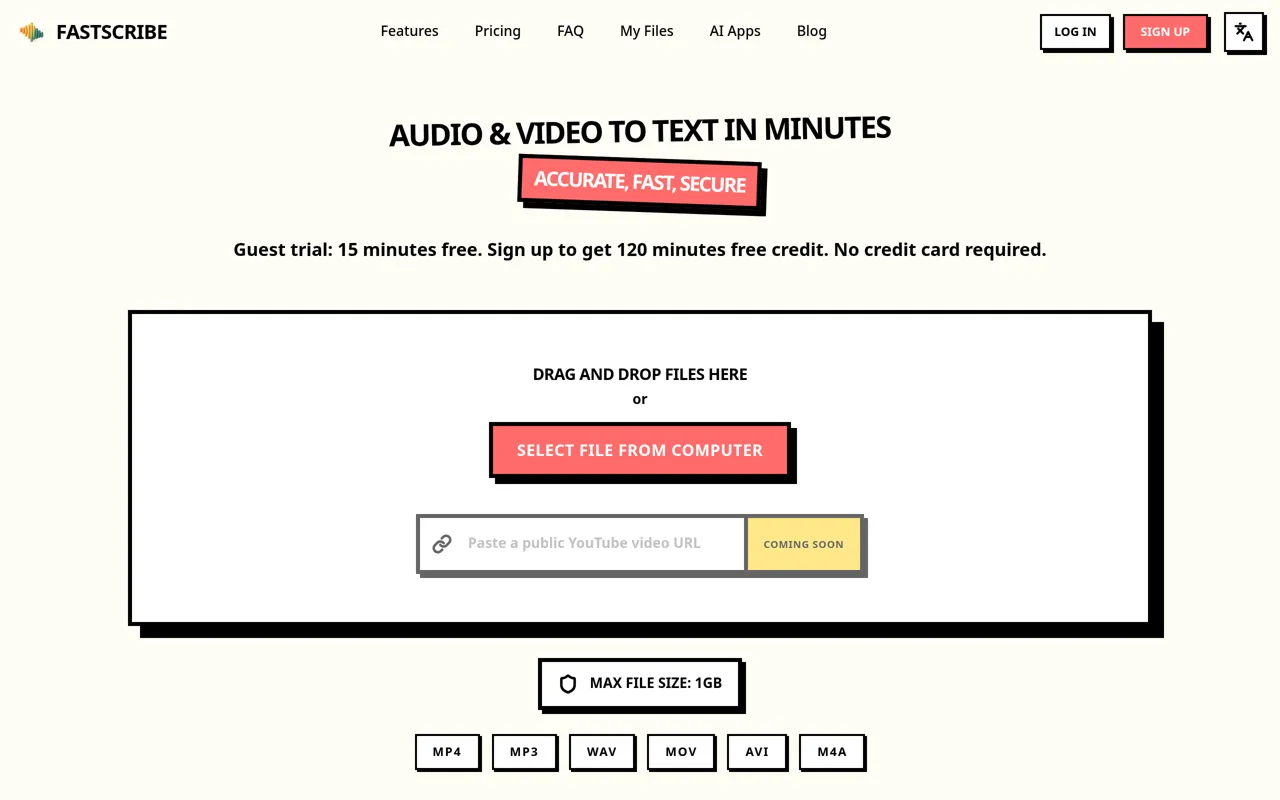 Screenshot of FastScribe