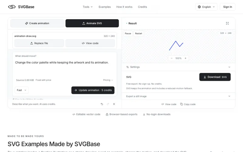 Screenshot of SVGBase