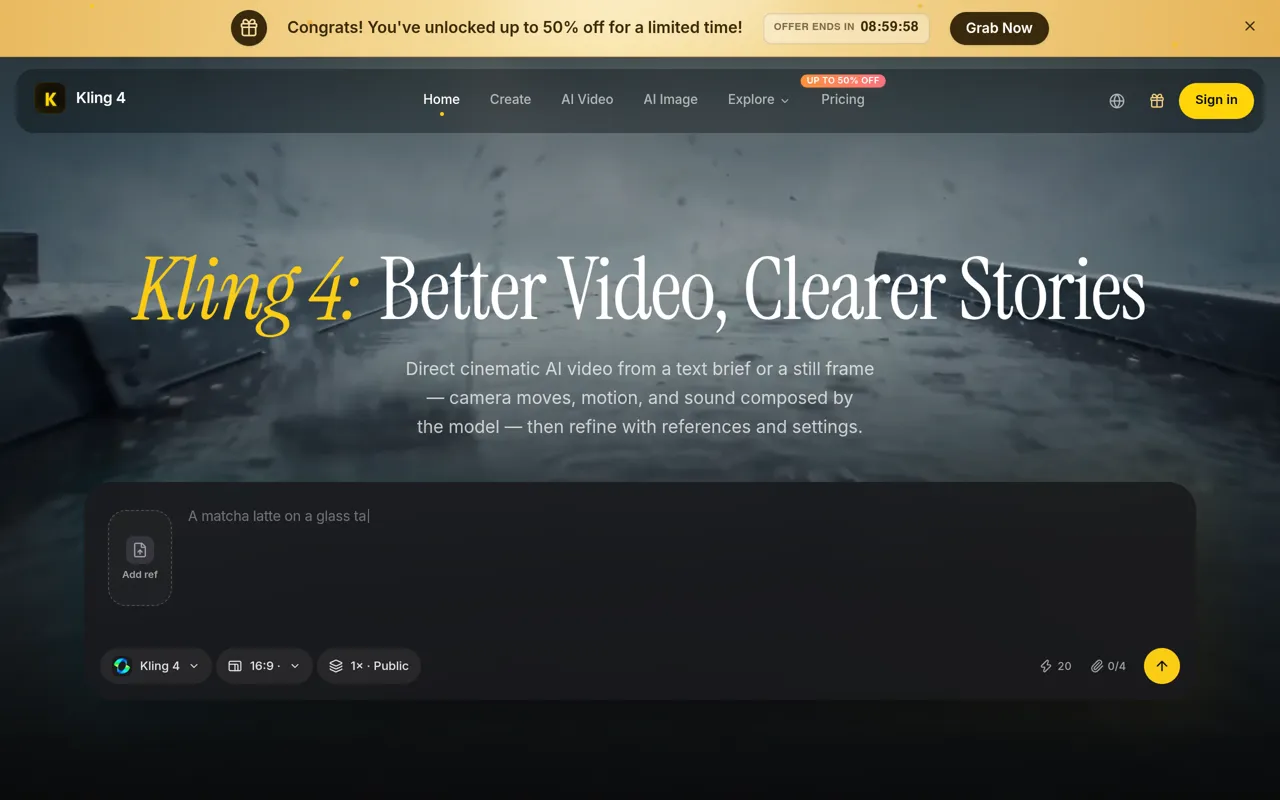 Screenshot of Kling 4 AI