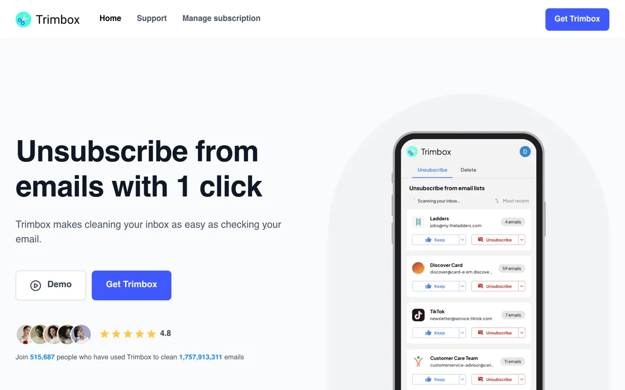 Screenshot of Trimbox