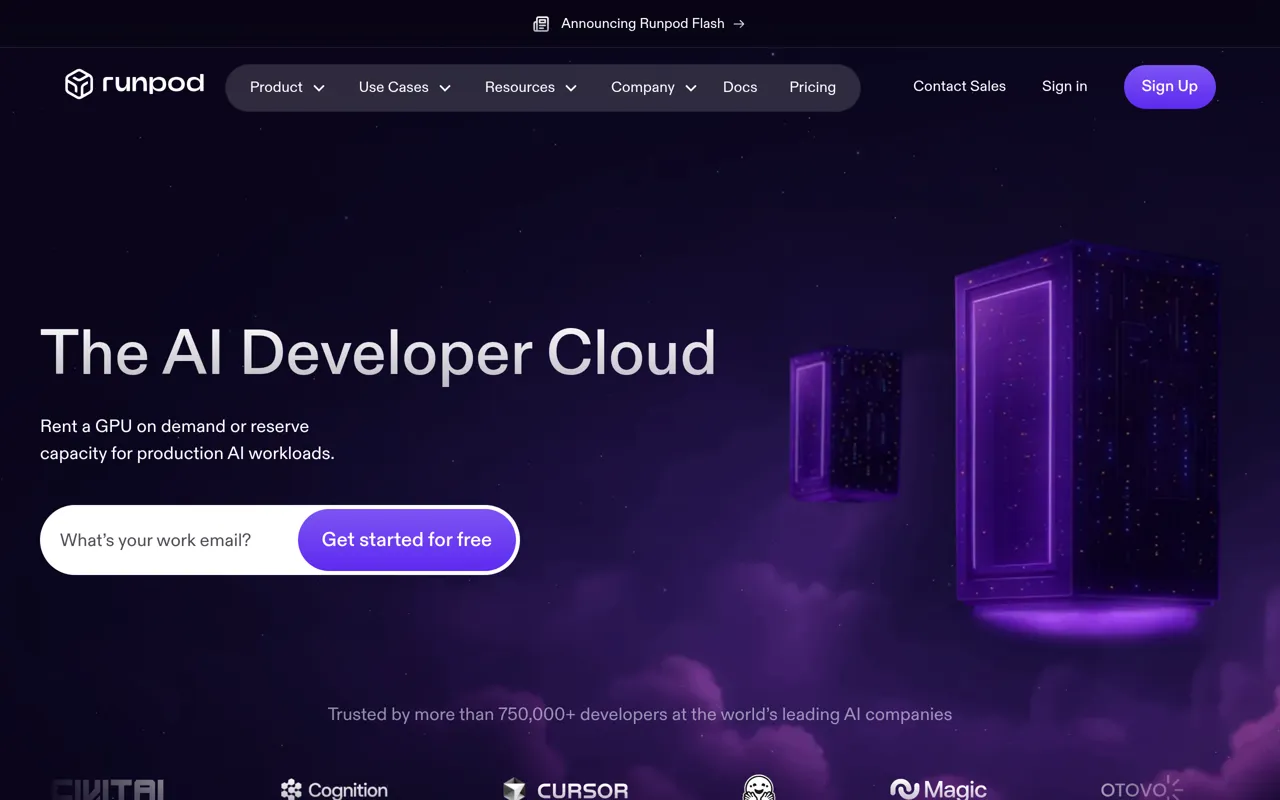 Screenshot of RunPod