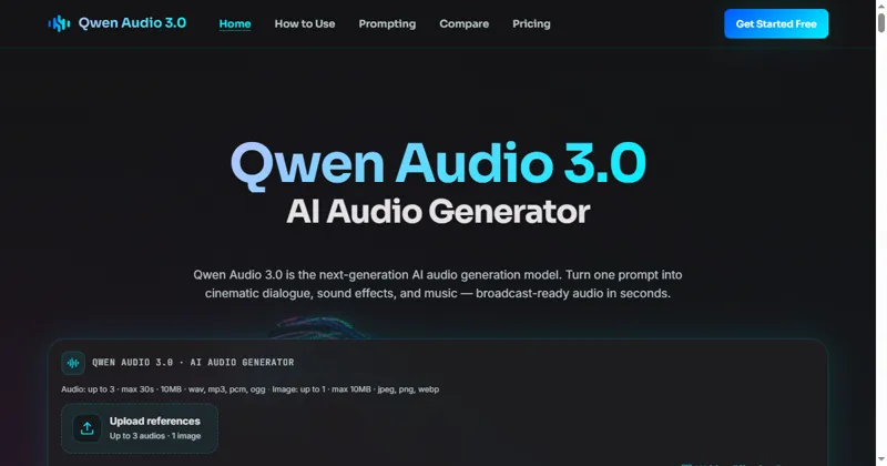 Screenshot of Qwen Audio 3.0 TTS