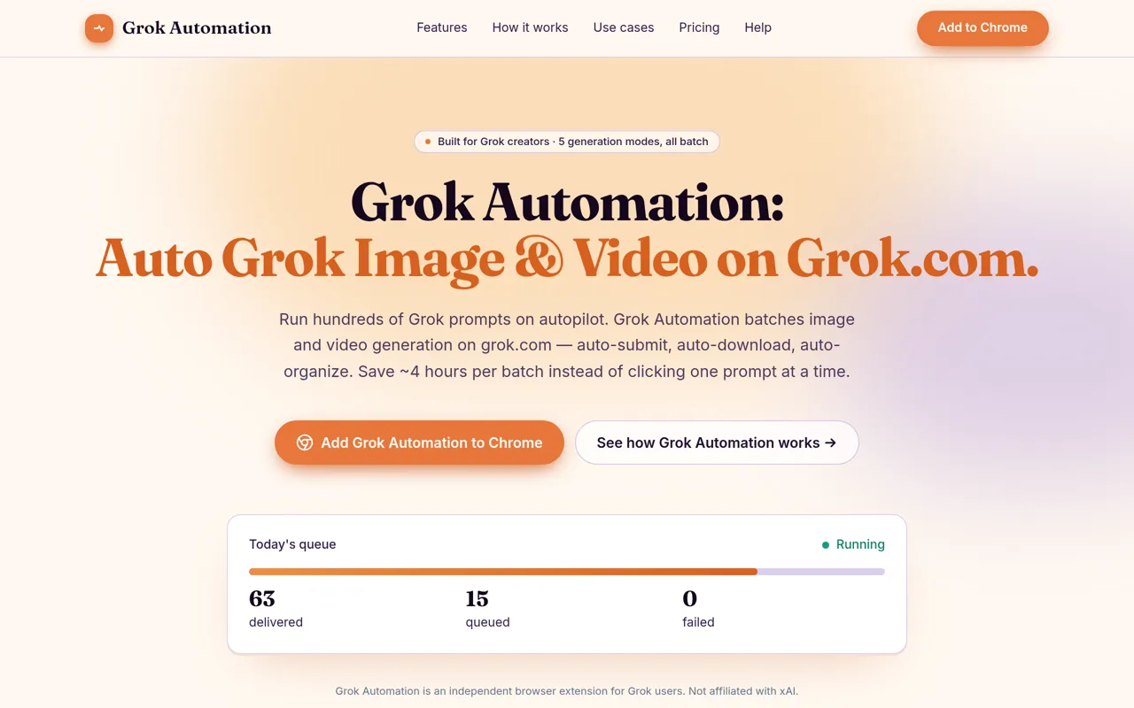 Screenshot of Grok Automation