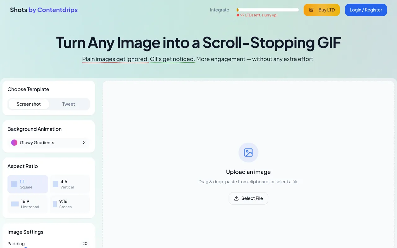 Screenshot of Shots by Contentdrips