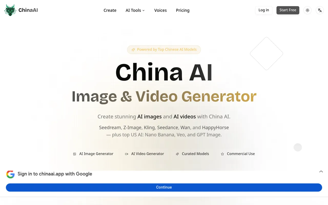 Screenshot of ChinaAI