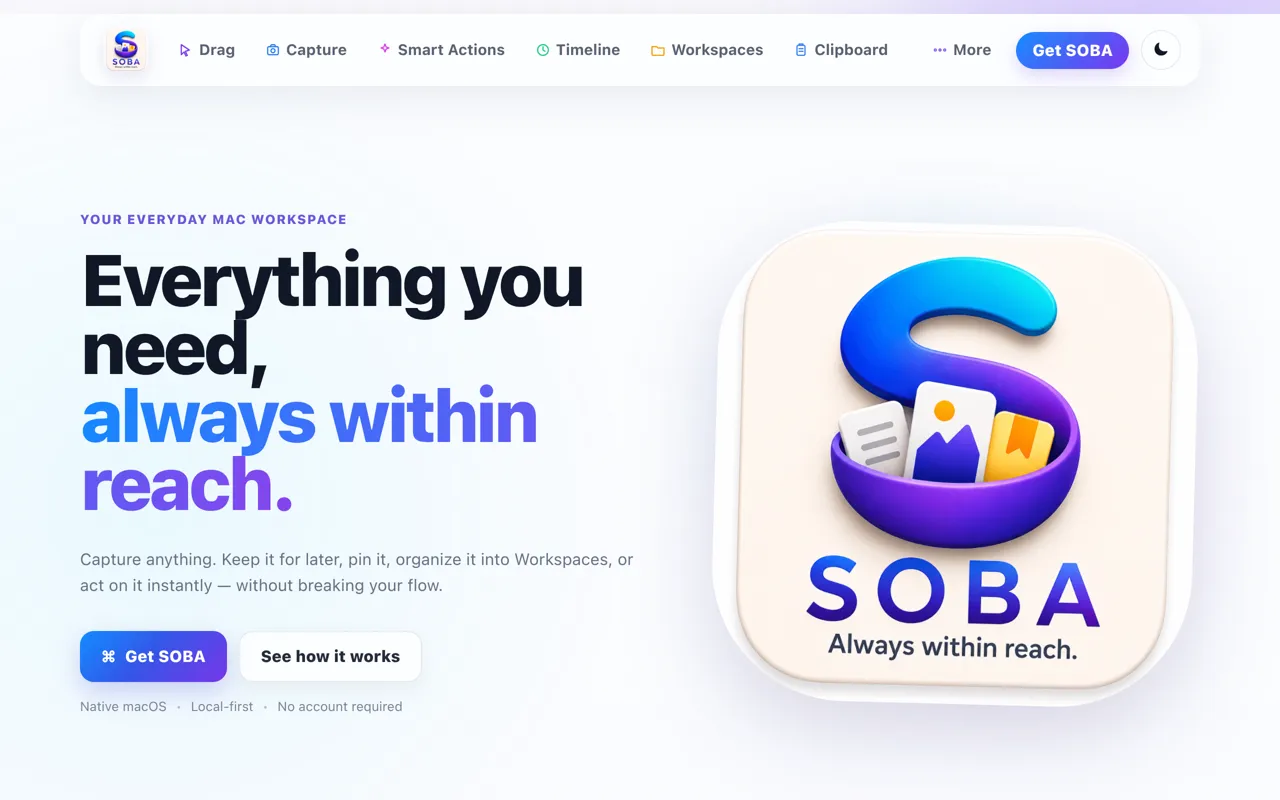 Screenshot of SOBA