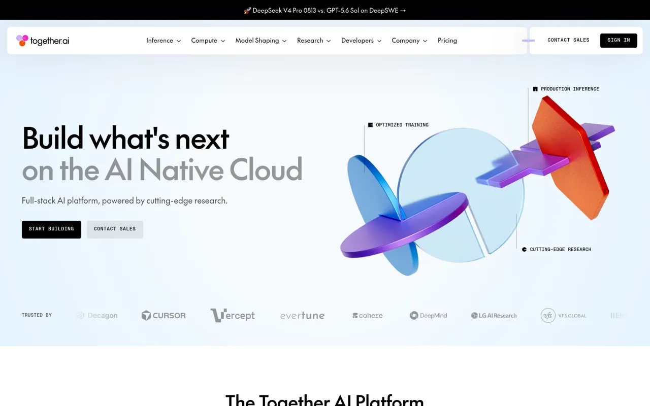 Screenshot of Together AI