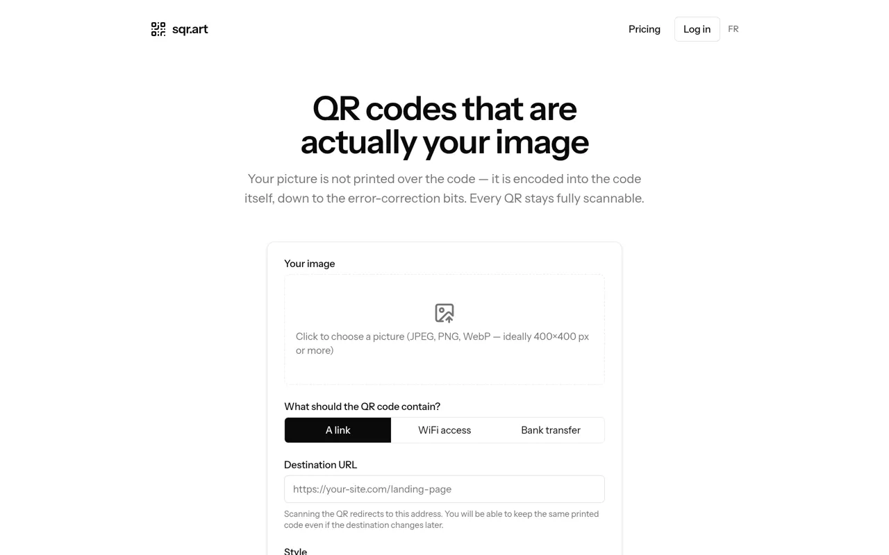 Screenshot of sqr.art