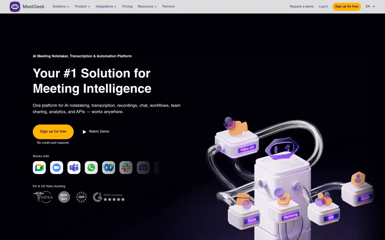 Screenshot of MeetGeek