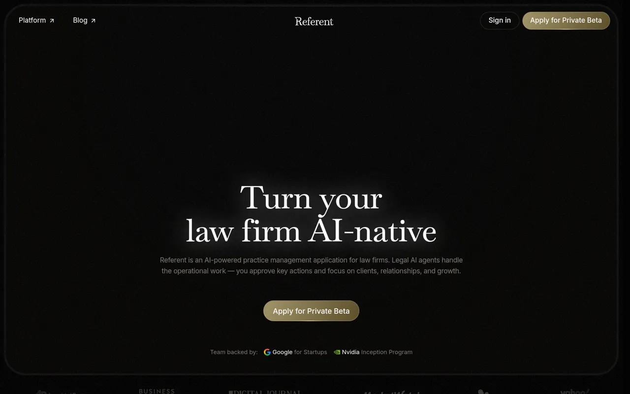 Screenshot of Referent