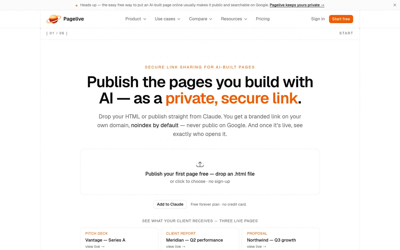 Screenshot of Pagelive