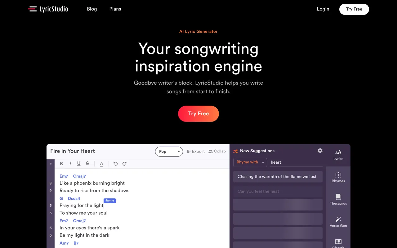 Screenshot of LyricStudio