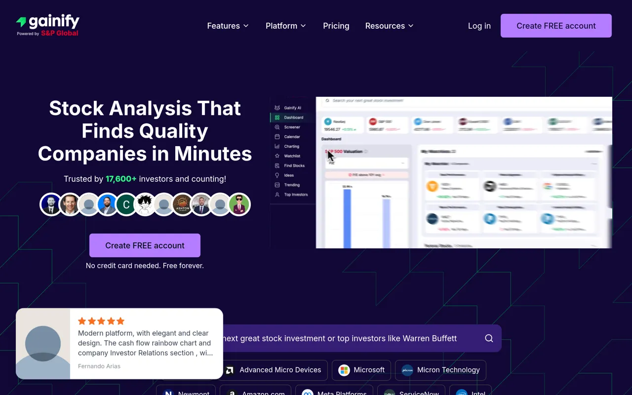Screenshot of Gainify