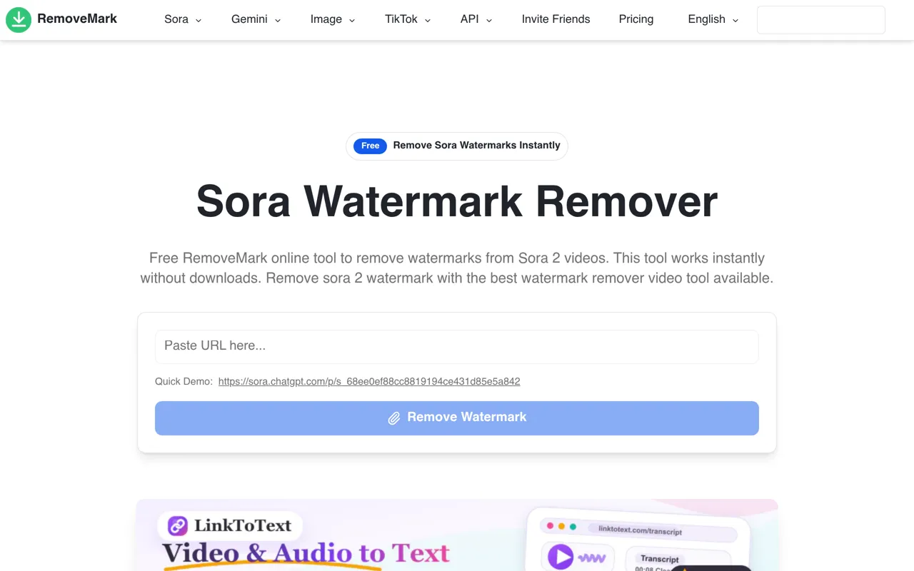 Screenshot of RemoveMark.io