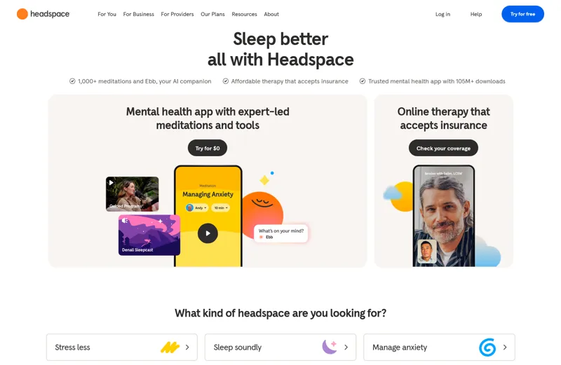 Screenshot of Headspace