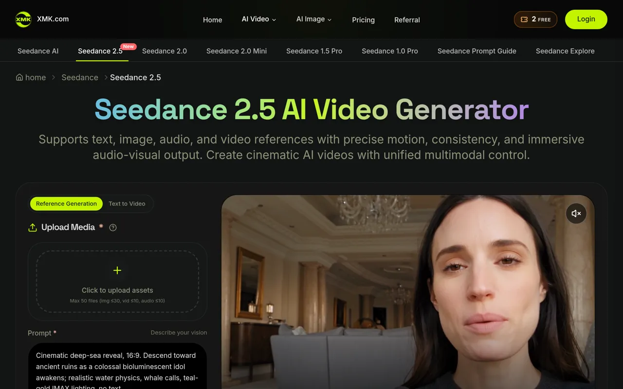 Screenshot of Seedance 2.5