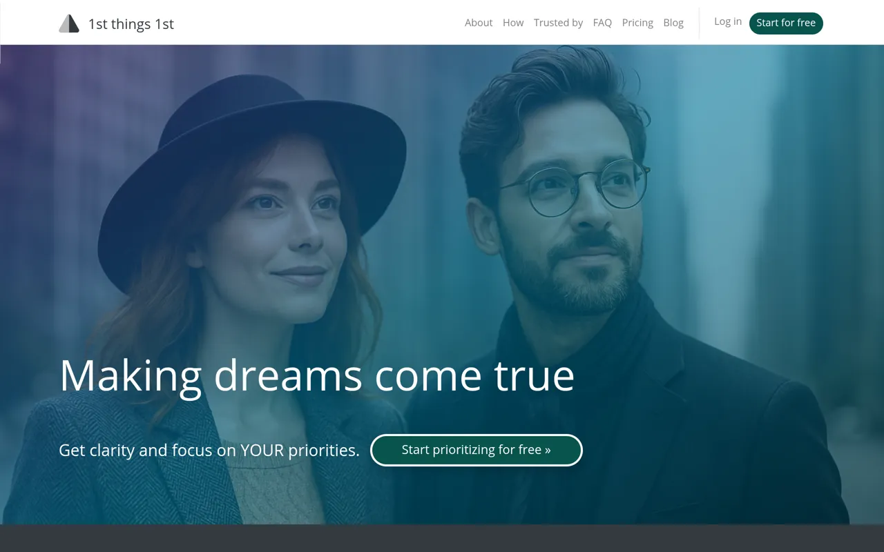 Screenshot of 1st things 1st