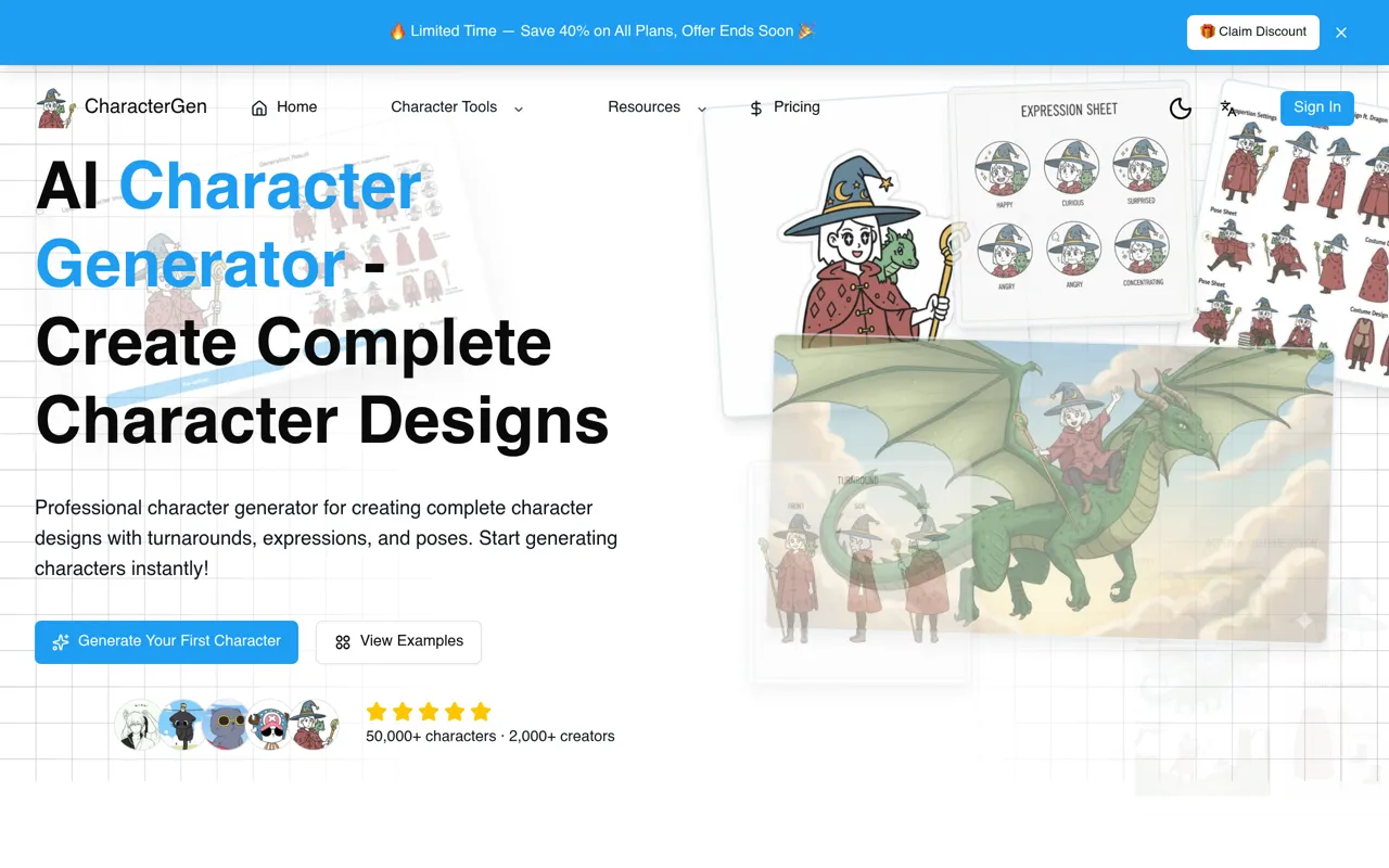 Screenshot of CharacterGen