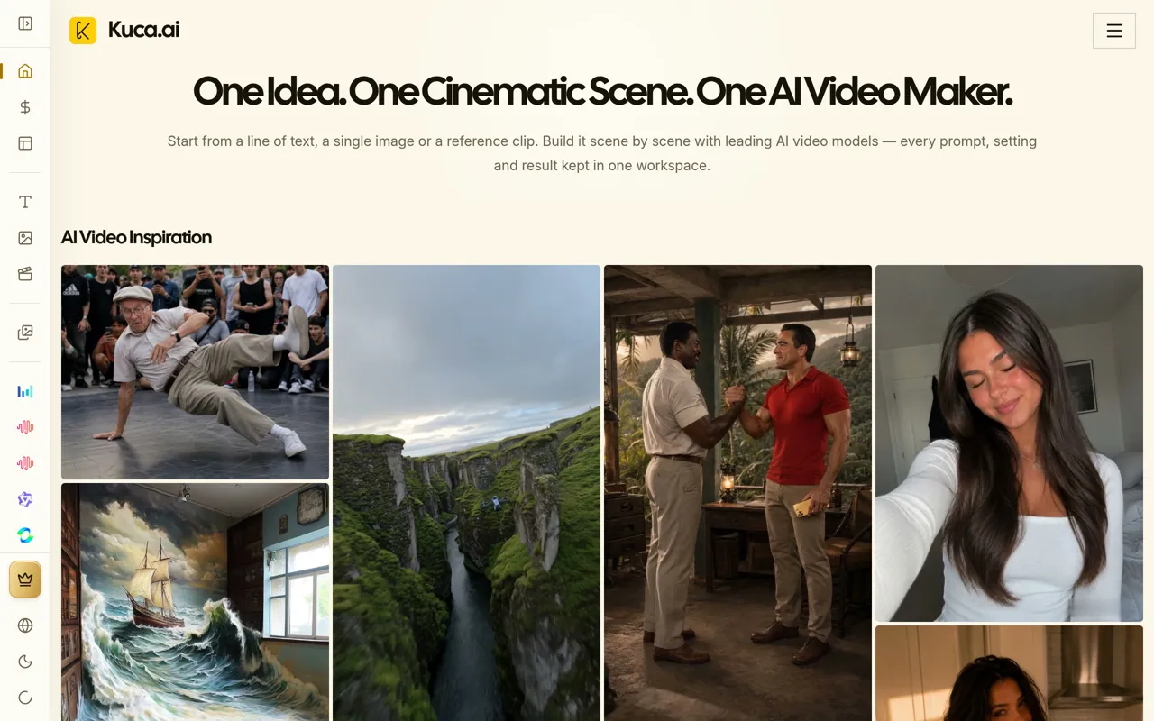 Screenshot of Kuca AI Video Maker