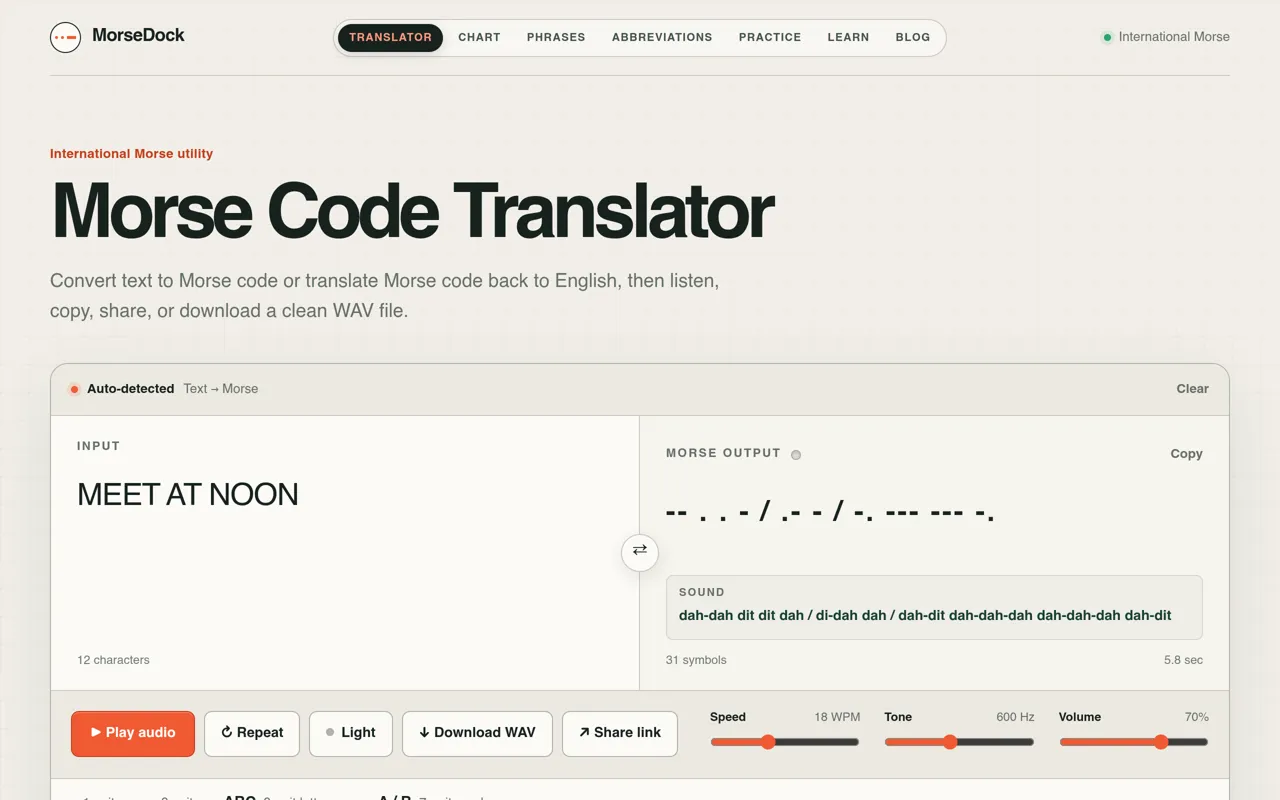 Screenshot of MorseDock