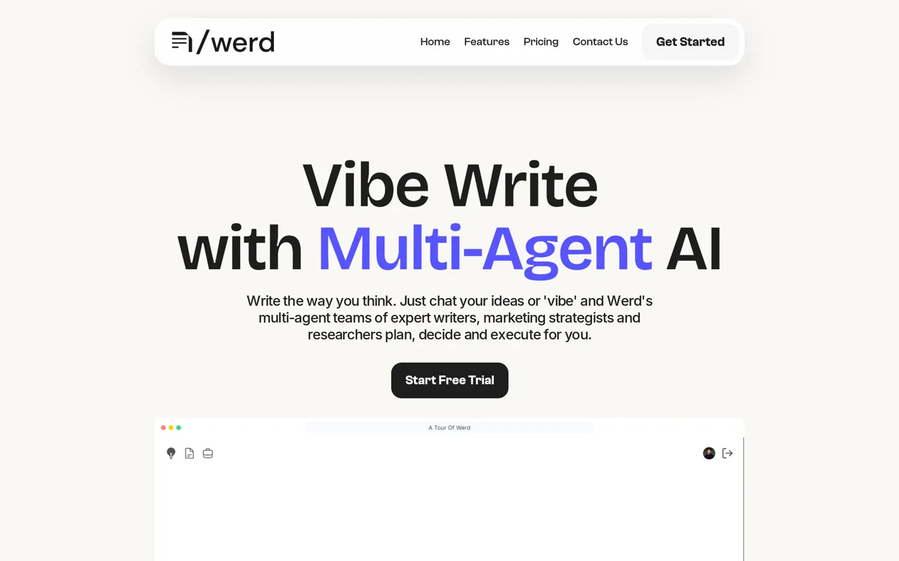 Screenshot of Werd