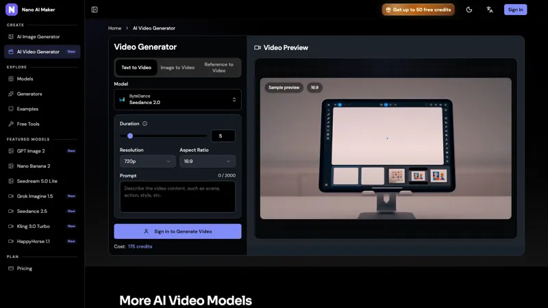 Screenshot of Nano AI Maker