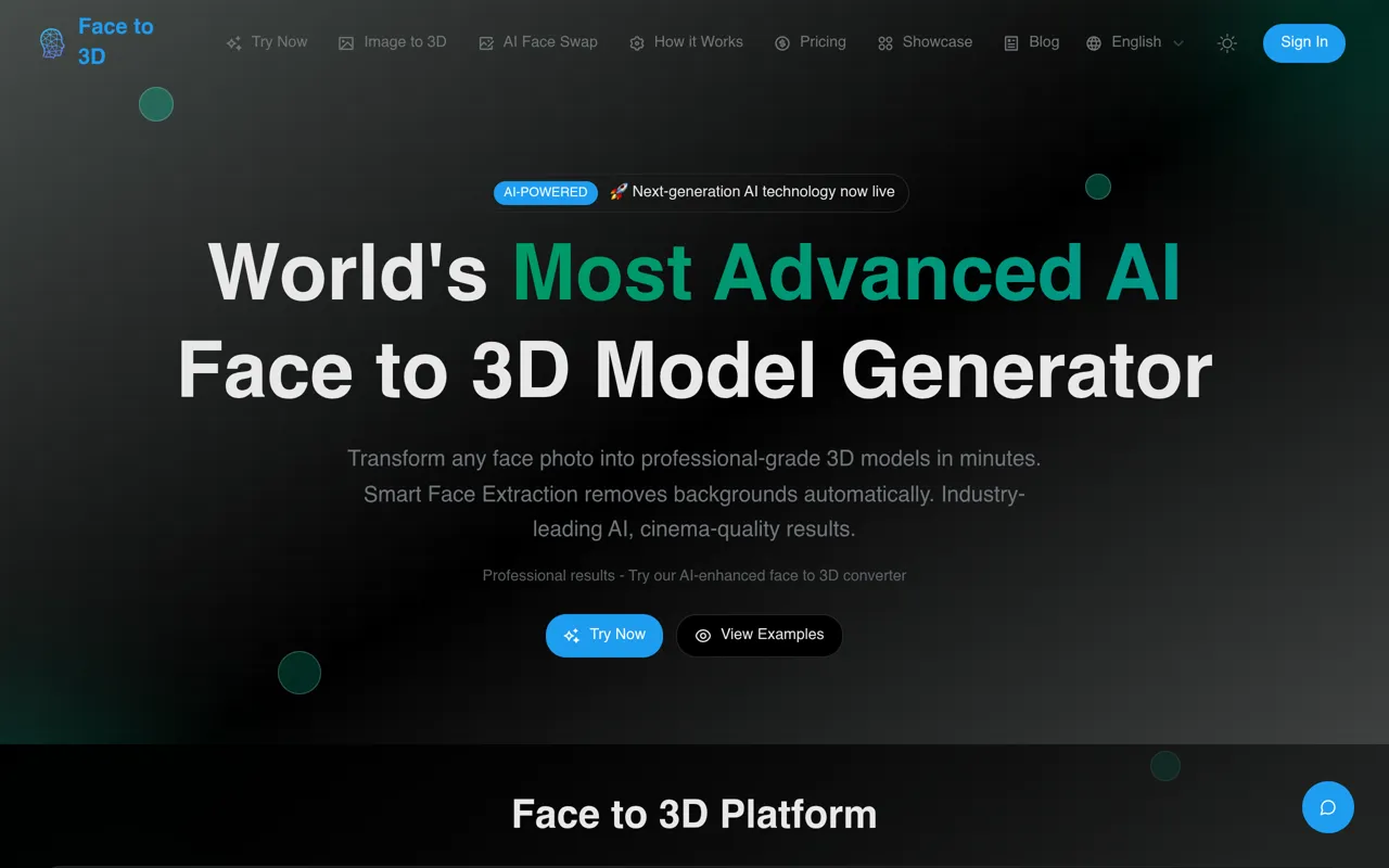 Screenshot of FaceTo3D