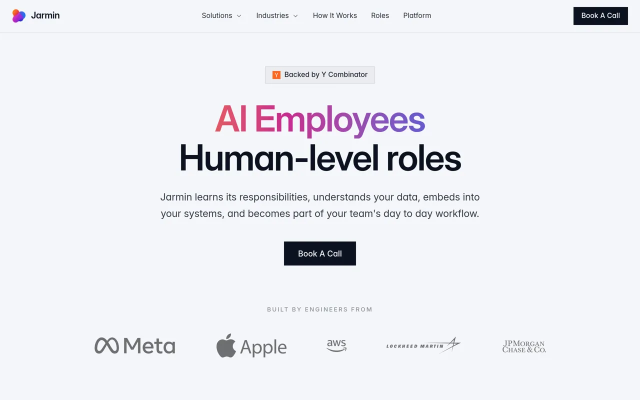 Screenshot of Jarmin AI Employees
